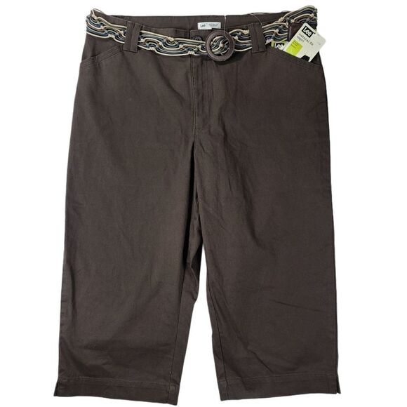 Lee Brown Woven Belt Capris - Picture 1 of 8